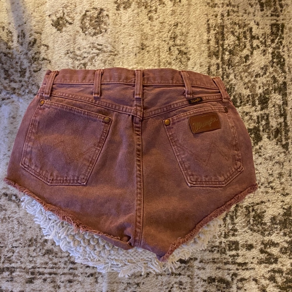 Vintage Maroon dyed Denim Shorts